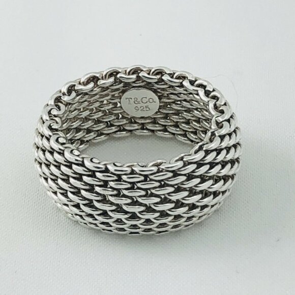 TIFFANY & CO. Somerset Sterling Silver Mesh Dome Ring - Picture 12 of 12